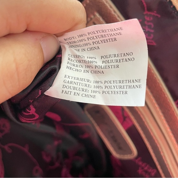 Betsey Johnson NY beige gold quilted shoulder purse cheetah bow - Picture 15 of 15